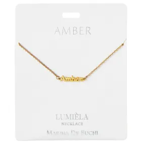 100482 Script  Necklace-Amber