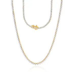 14ct Yellow Gold 3 Carats Diamond Necklace with 157 Brilliant Diamonds 43cm