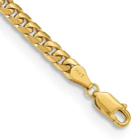 14k Gold 4.3mm Solid Miami Cuban Chain Bracelet