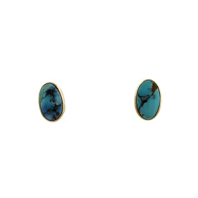 14k Golden Hills Turquoise Studs