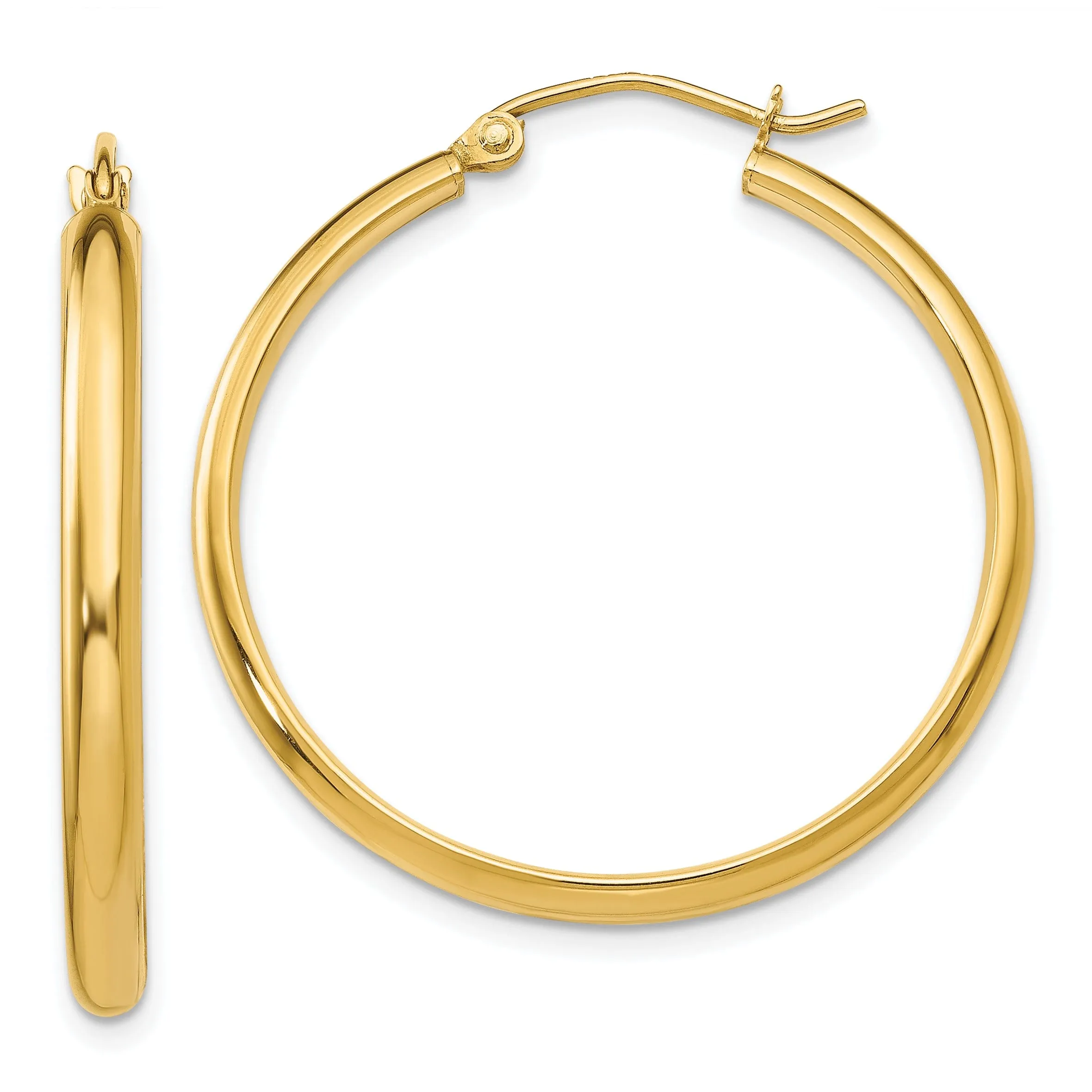 14k Yellow Gold 2.75 x 30MM Hoop Earrings