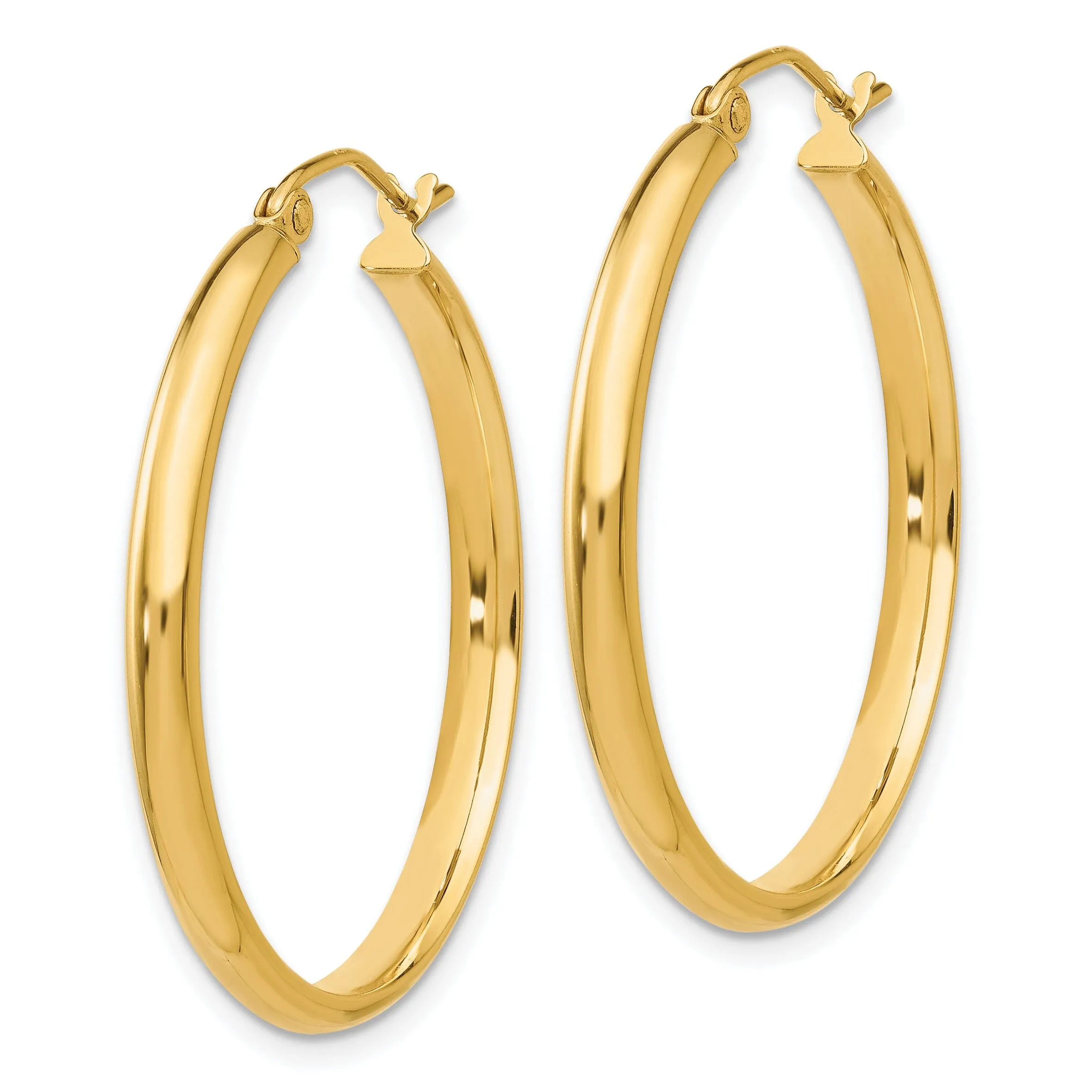 14k Yellow Gold 2.75 x 30MM Hoop Earrings