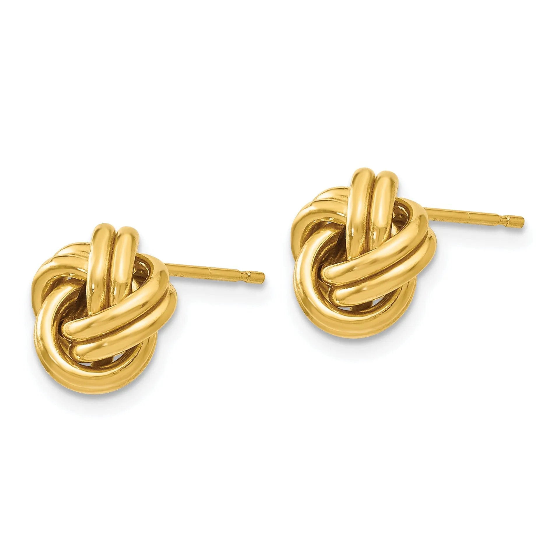 14k Yellow Gold Polish Love Knot Post Earrings