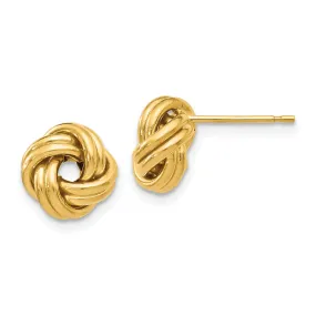 14k Yellow Gold Polish Love Knot Post Earrings