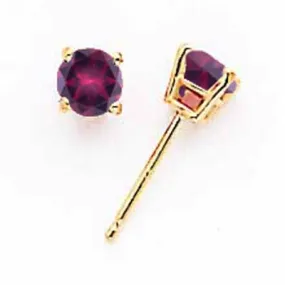 14k Yellow Gold Rhodalite Garnet Earring