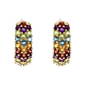 14K Yellow Gold Semiprecious Stone Earrings