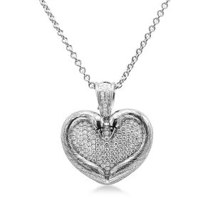 18ct Diamond Swan/Heart 'Art' Pendant Necklace - by Theo Fennell