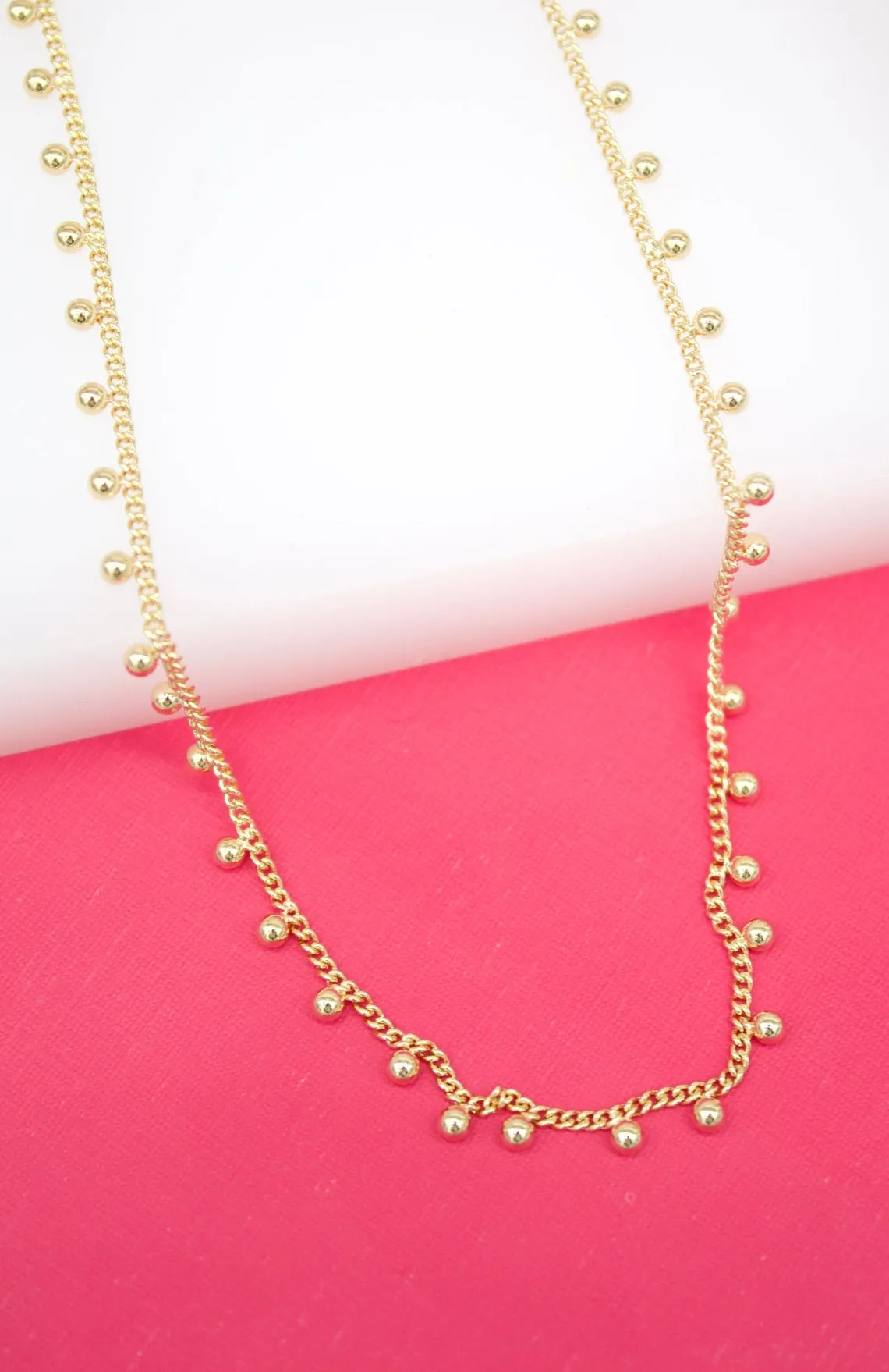 18K Gold Filled Dangle Ball Choker (G28)