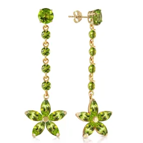 4.8 Carat 14K Solid Yellow Gold Stardrop Peridot Earrings