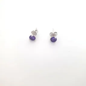 9ct White Gold and Amethyst Stud Earrings