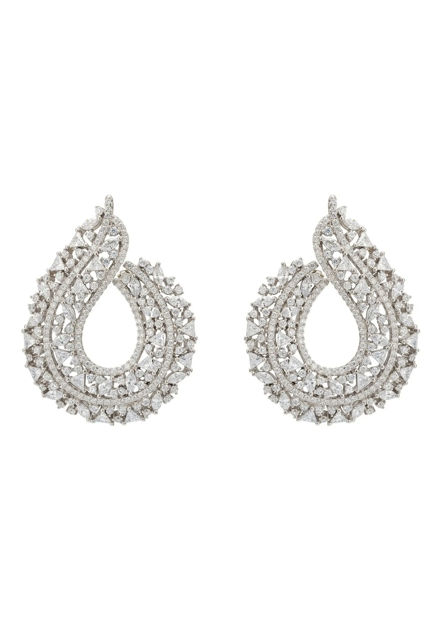 Adalinda Sweeping Hoop Earrings Silver