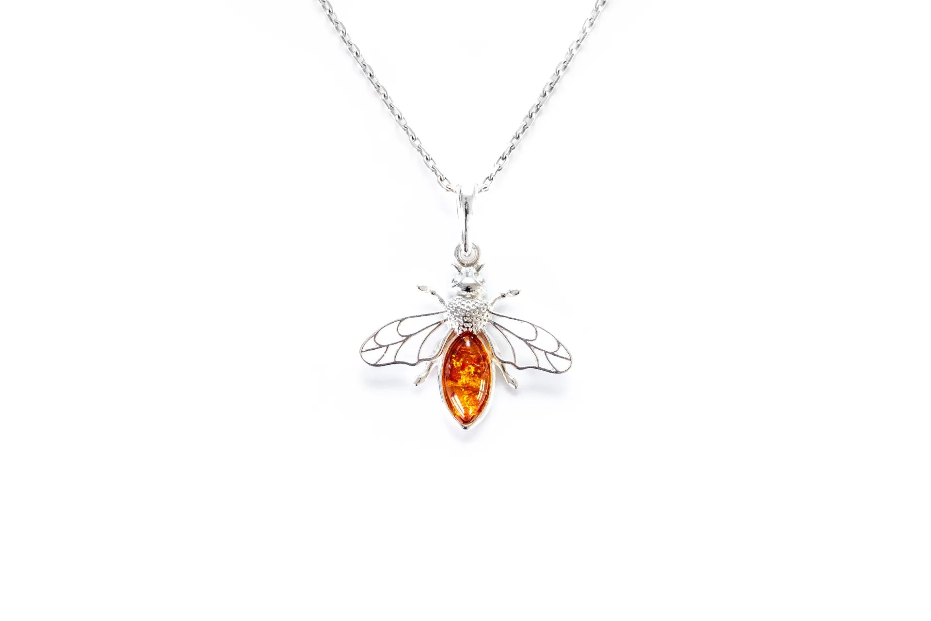 Amber Bee Necklace - Symbol of Community, Creativity, and Personal Power