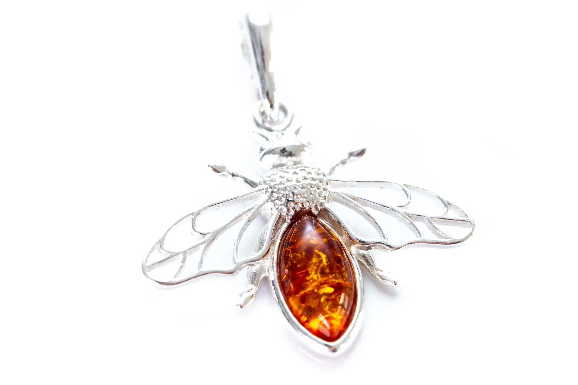 Amber Bee Necklace - Symbol of Community, Creativity, and Personal Power