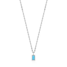 Ania Haie Turquoise Drop Pendant Silver Necklace