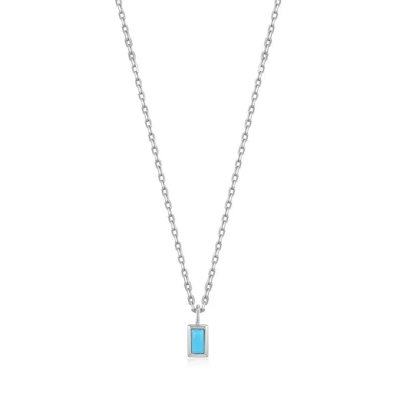 Ania Haie Turquoise Drop Pendant Silver Necklace