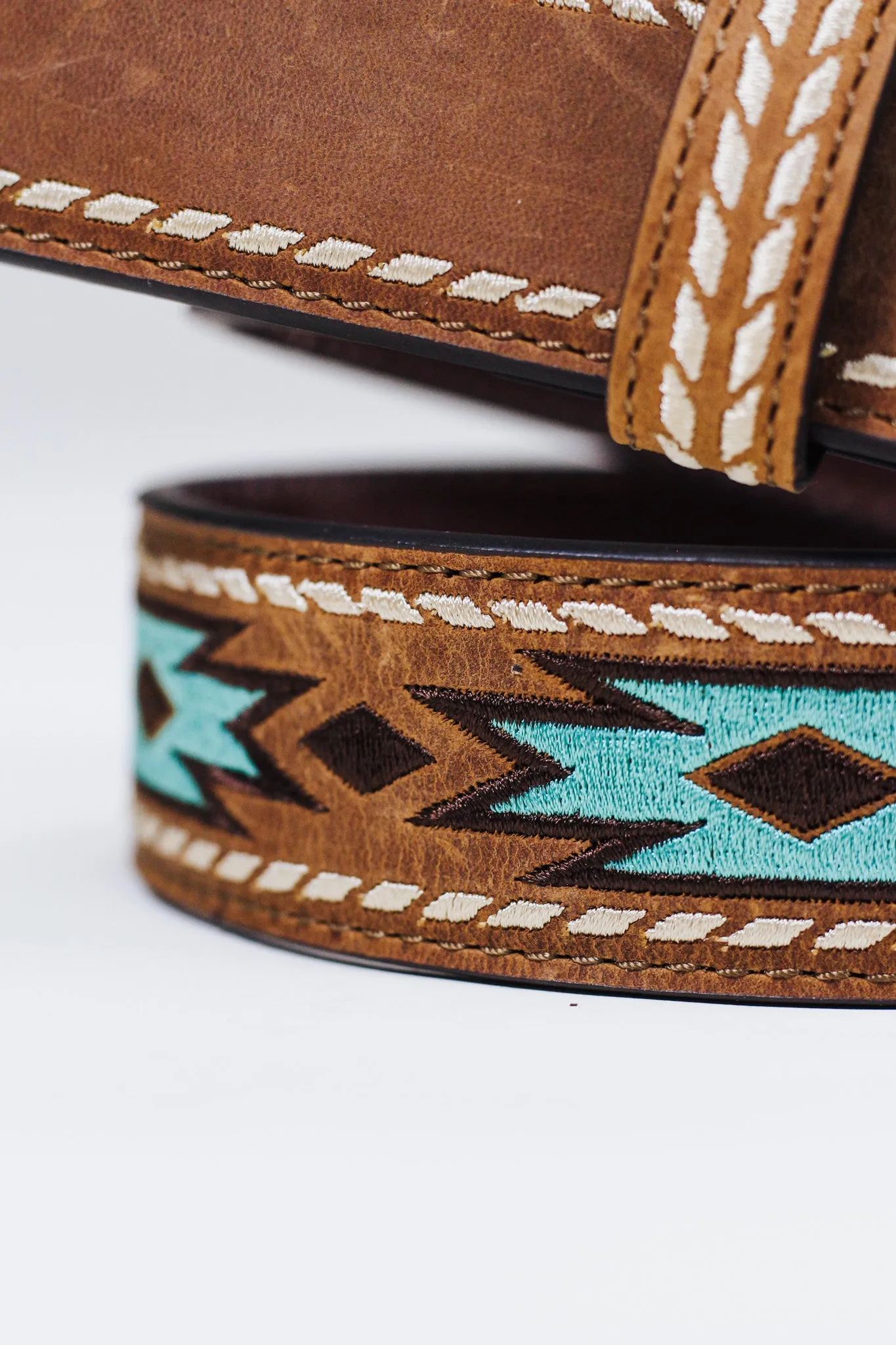 Ariat Lace Embroided Brown Ladies Belt