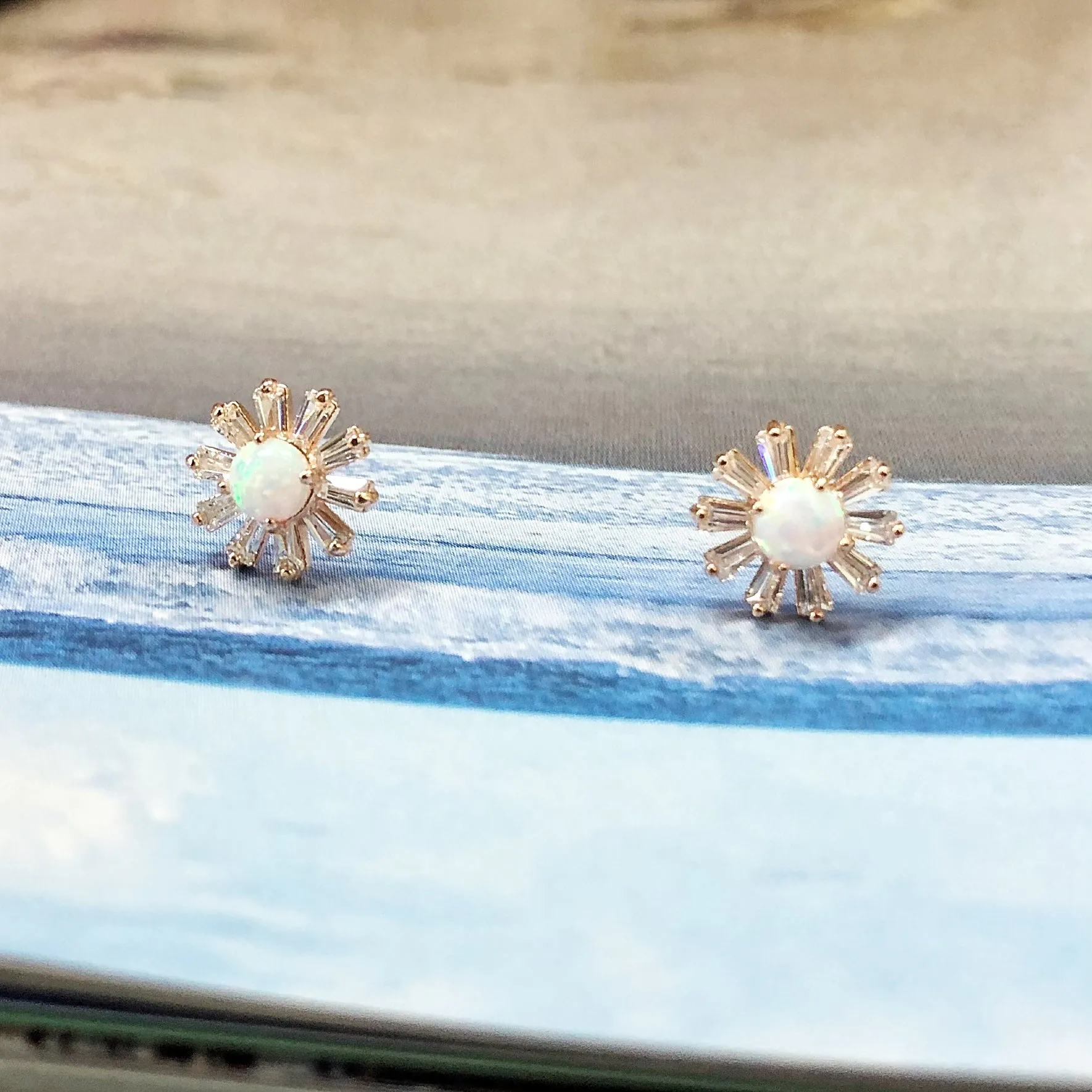 Audrey Opal Floral Earrings