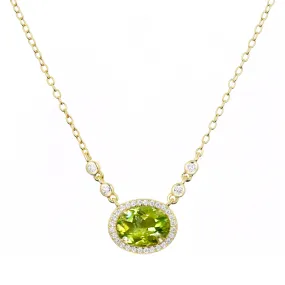 Aura Peridot Gemstone Necklace