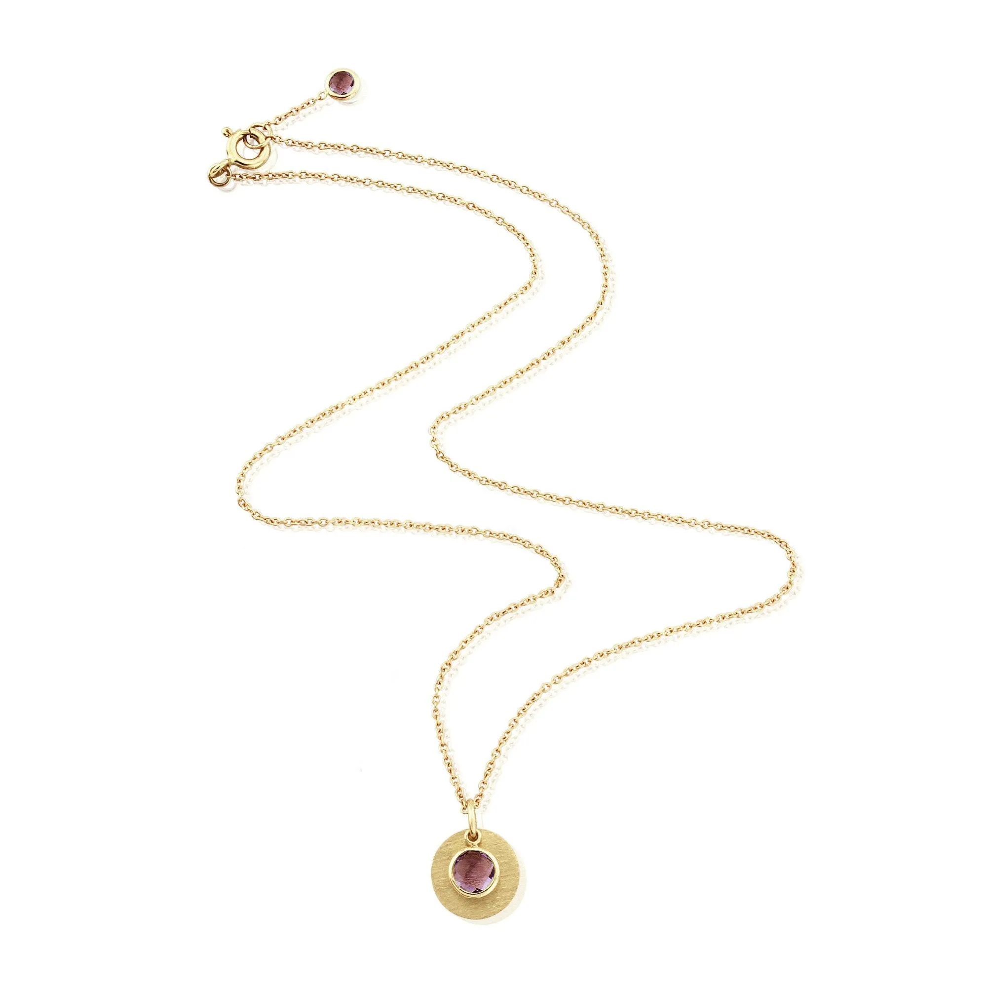 Bali  9ct Gold Amethyst February Birthstone Necklace