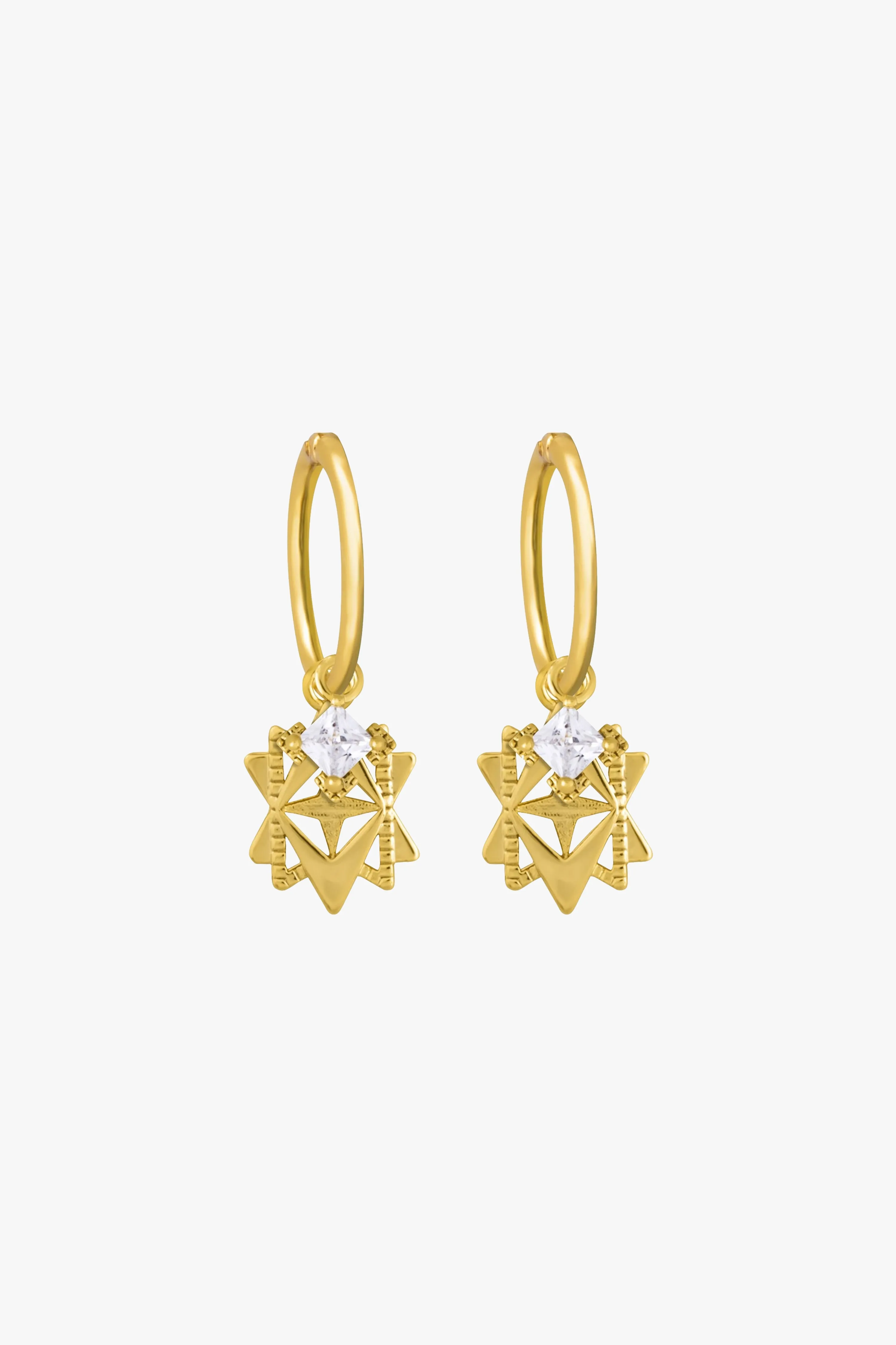 Baroque Star Sleeper Earrings with Embellishment