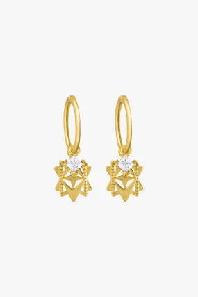 Baroque Star Sleeper Earrings with Embellishment