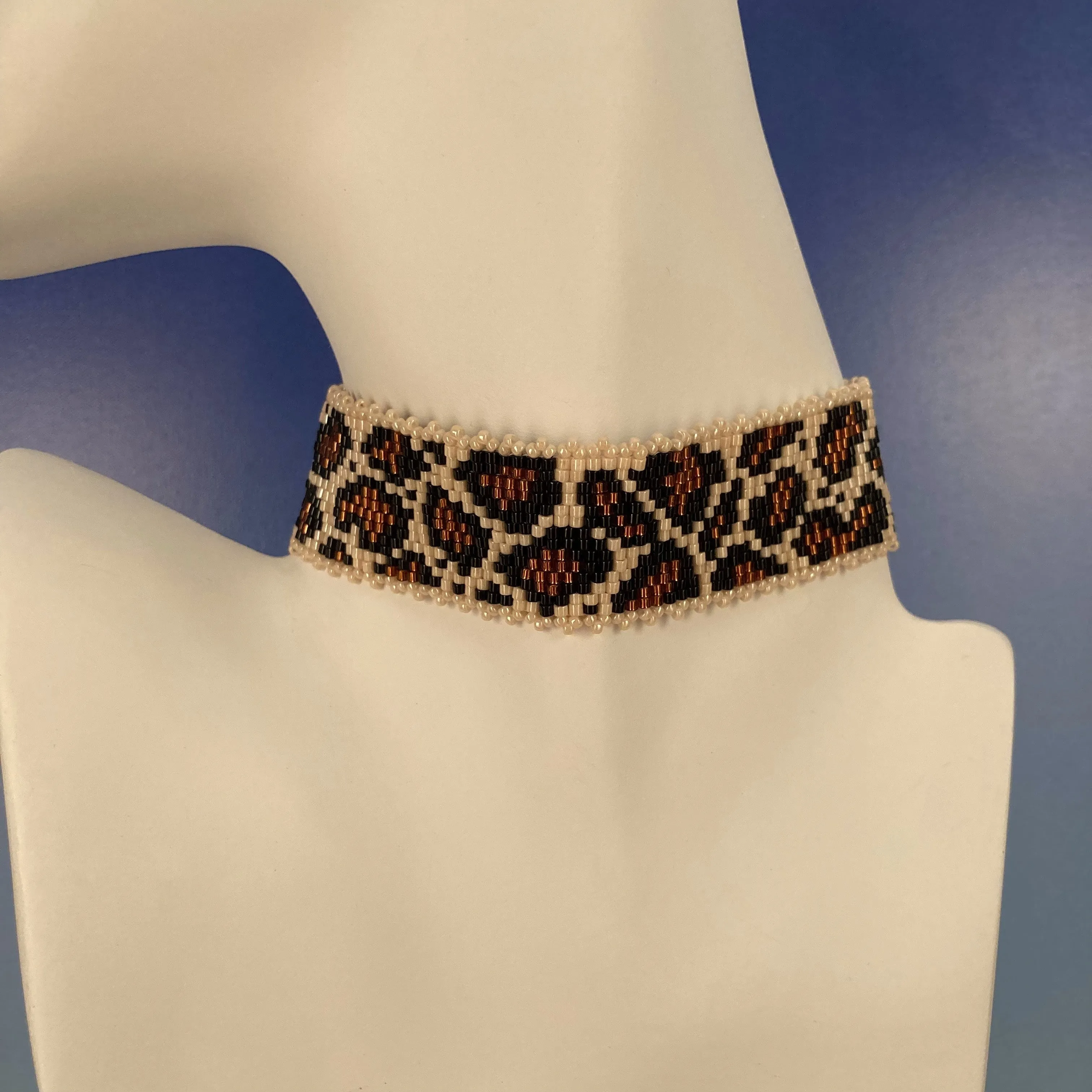 Beaded Choker Cheetah Leopard Animal Print