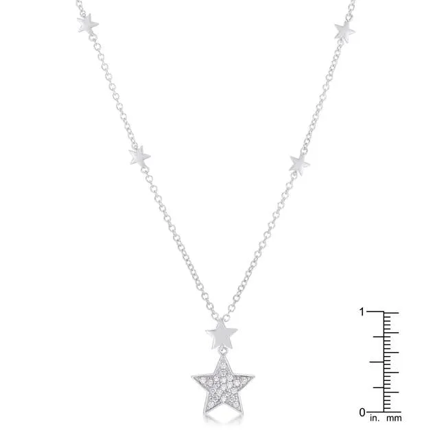 Bianca Start with Shimmering CZ Pendant Necklace