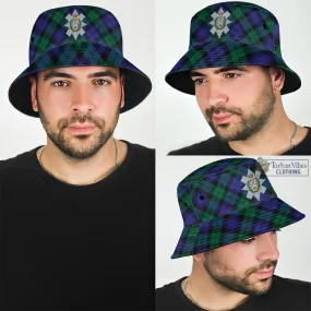 Black Watch Modern Tartan Bucket Hat with Family Crest