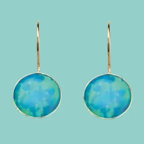 Blue Opal classic Earrings 9ct gold