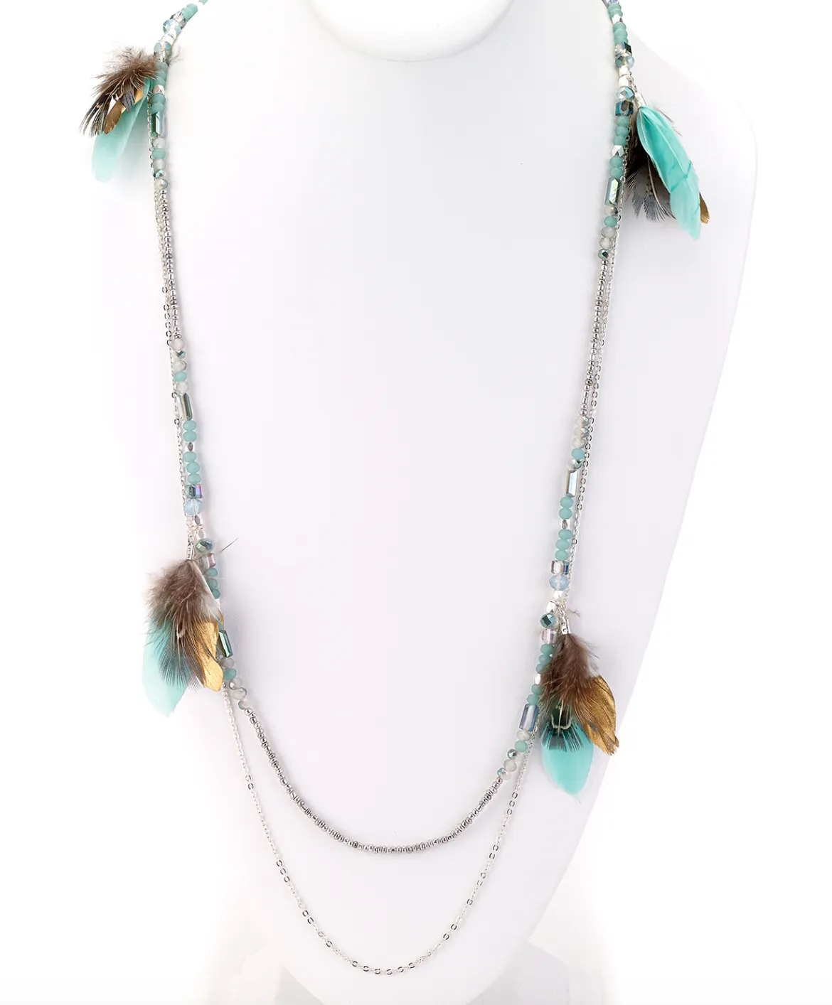 Bohemian Necklace with Feathers