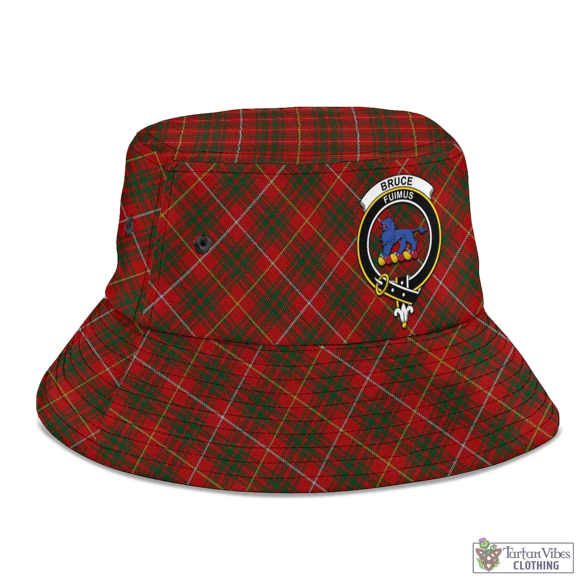 Bruce Tartan Bucket Hat with Family Crest