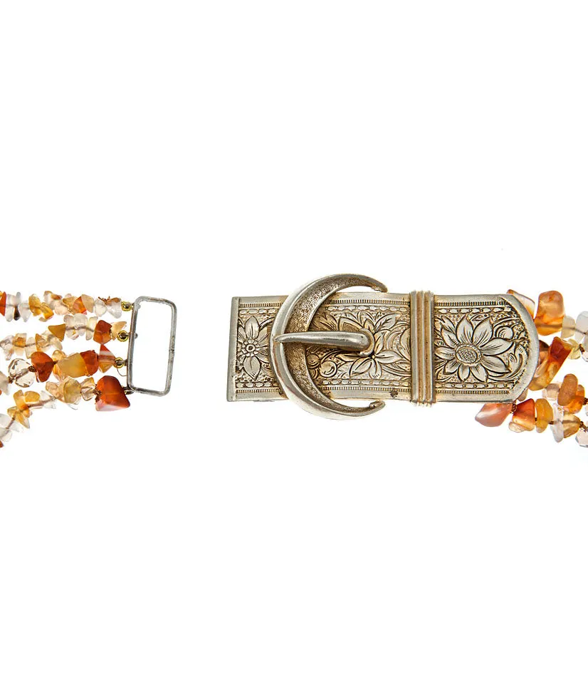 Carnelian & Buckle Necklace