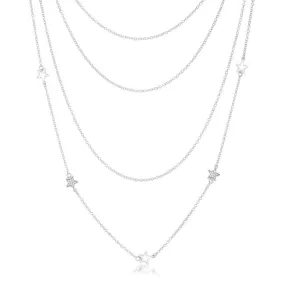 Caroline Multi Chain Star CZ Layered Necklace