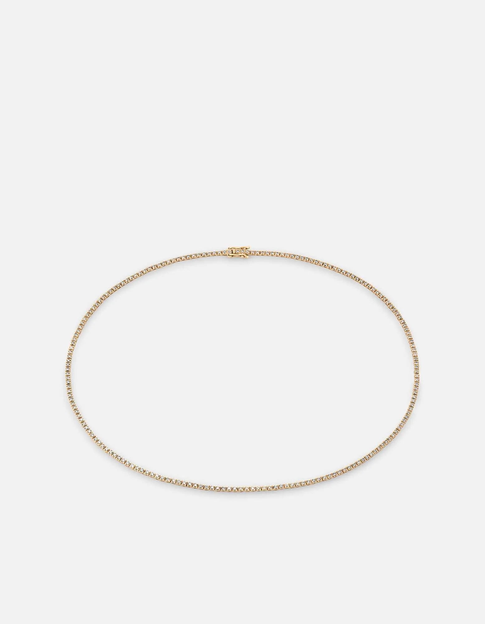 Century Square Choker, 14k Gold Pavé