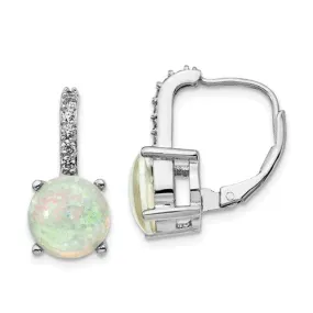 Cheryl M Sterling Silver CZ & Gemstone Leverback Earrings