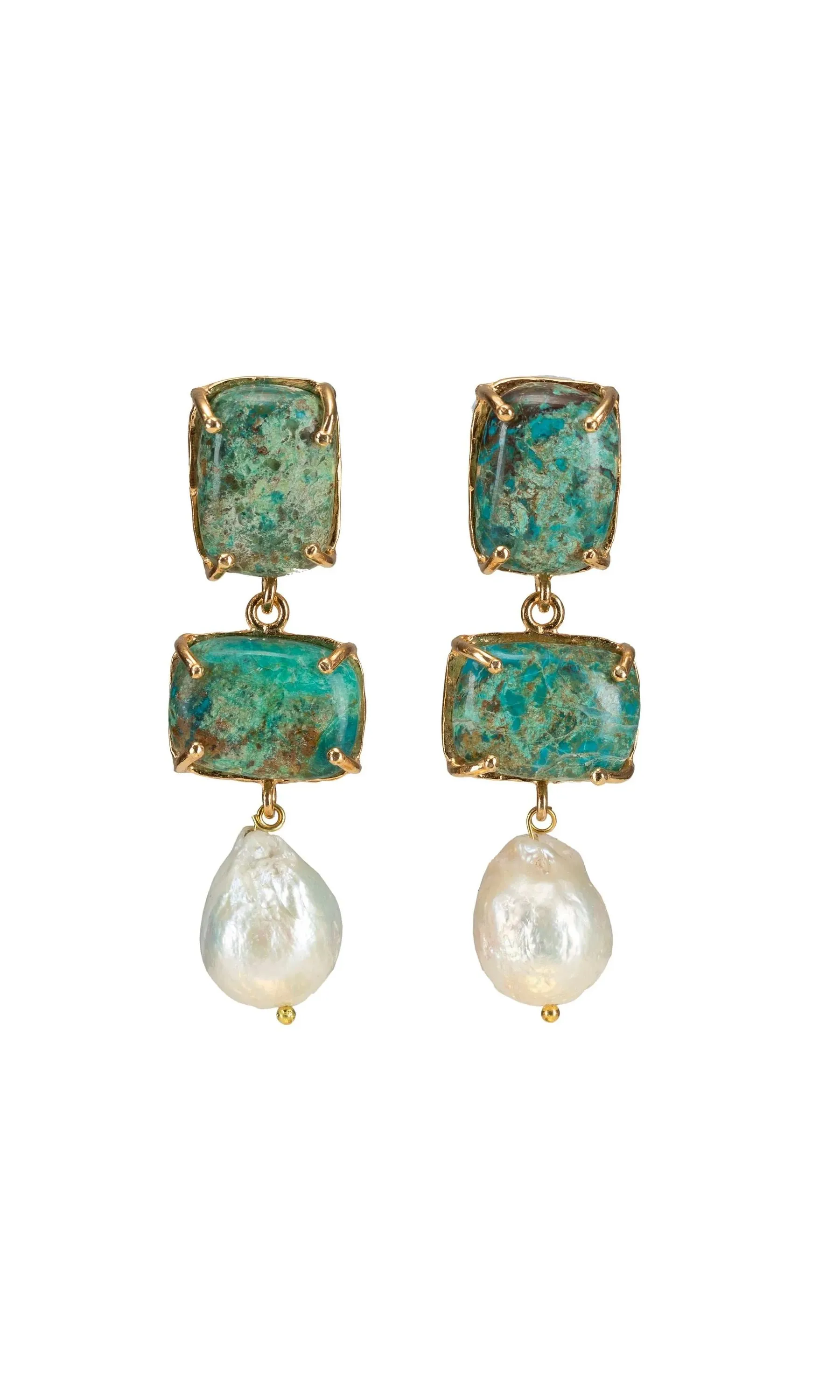 Christie Nicolaides Loren Earrings - Turquoise (Clip-on)