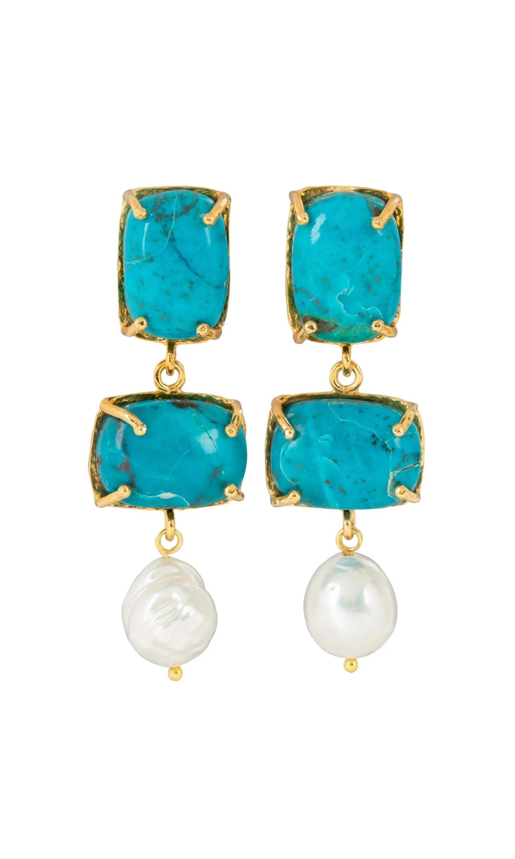 Christie Nicolaides Loren Earrings - Turquoise (Clip-on)