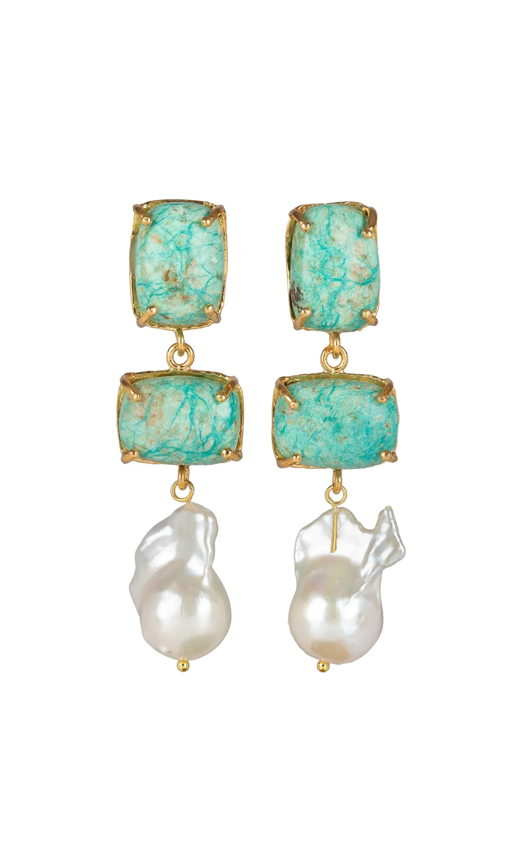 Christie Nicolaides Loren Earrings - Turquoise (Clip-on)