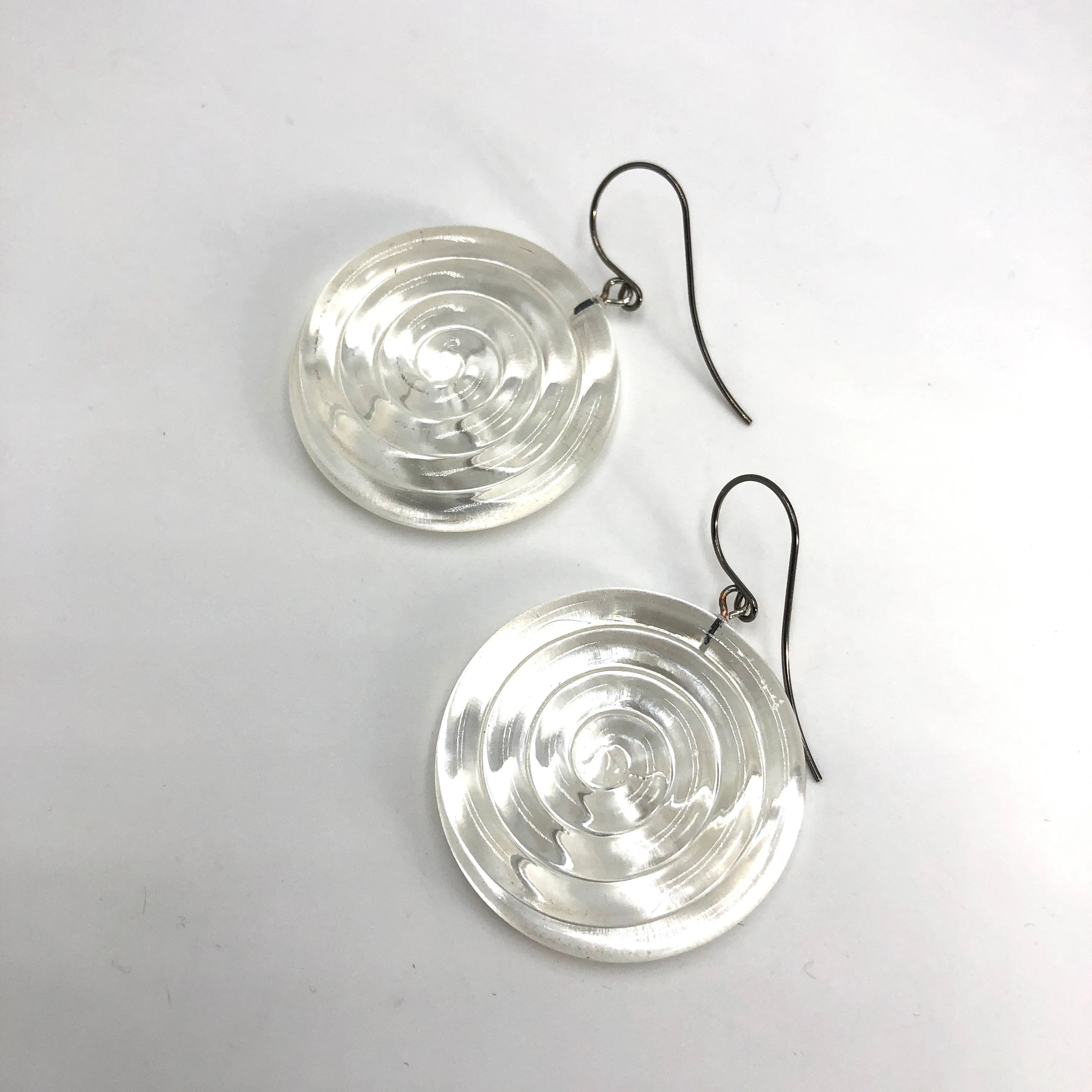 Clear & Glow Spiral Drop Earrings