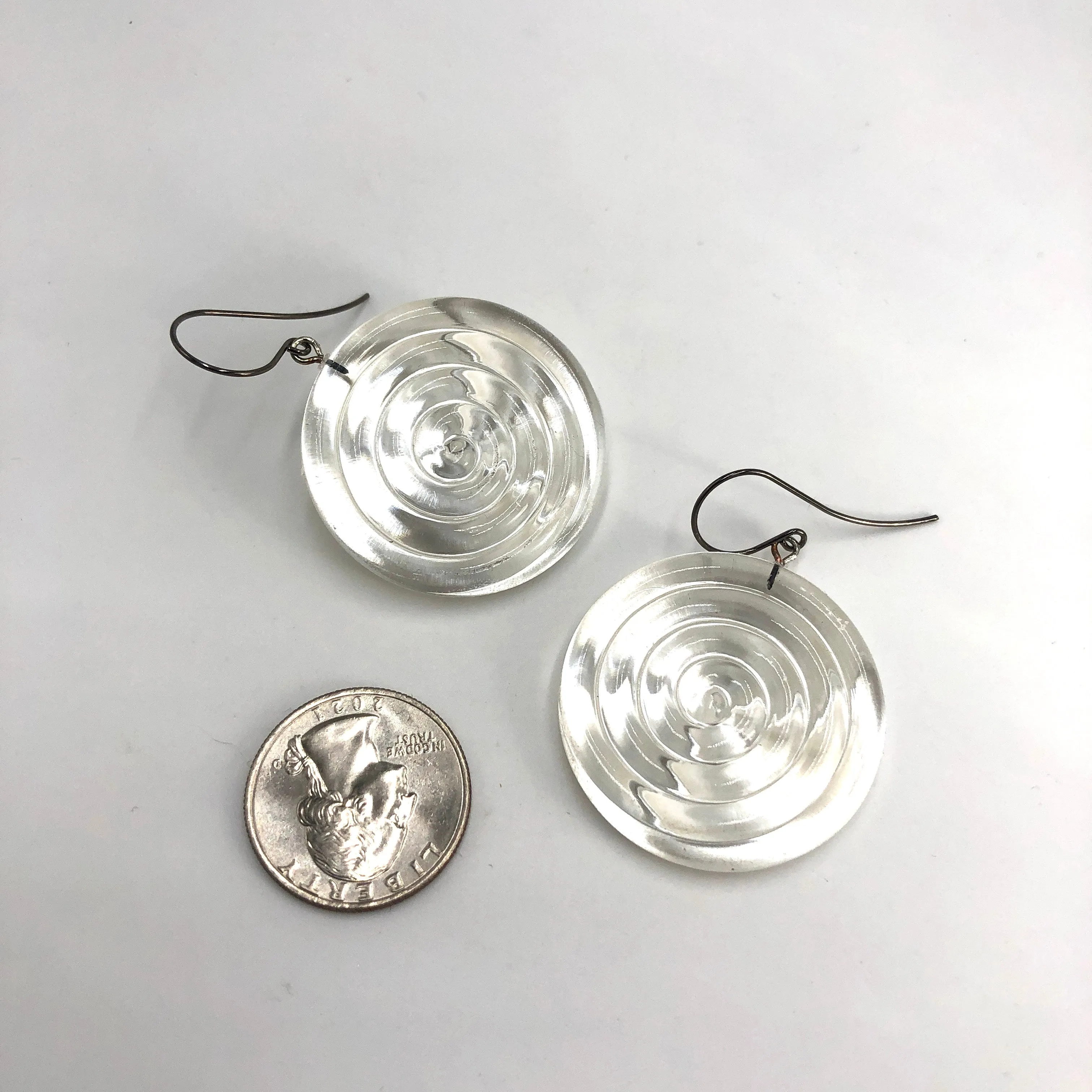 Clear & Glow Spiral Drop Earrings