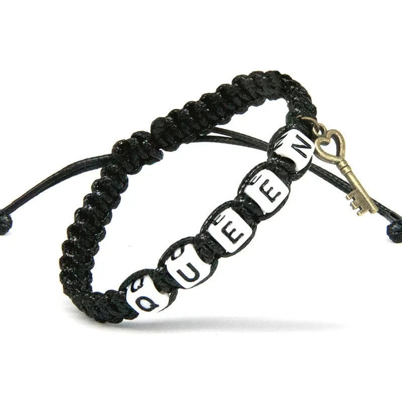 Couple Lock Charm Rope Bracelet