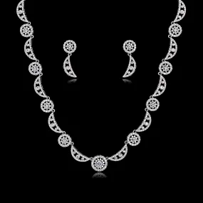 Cubic zirconia bride wedding necklace earring set CN10147