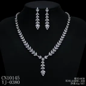 Cubic zirconia Wedding necklace Earring Set,Bridesmaid Jewelry CN10145