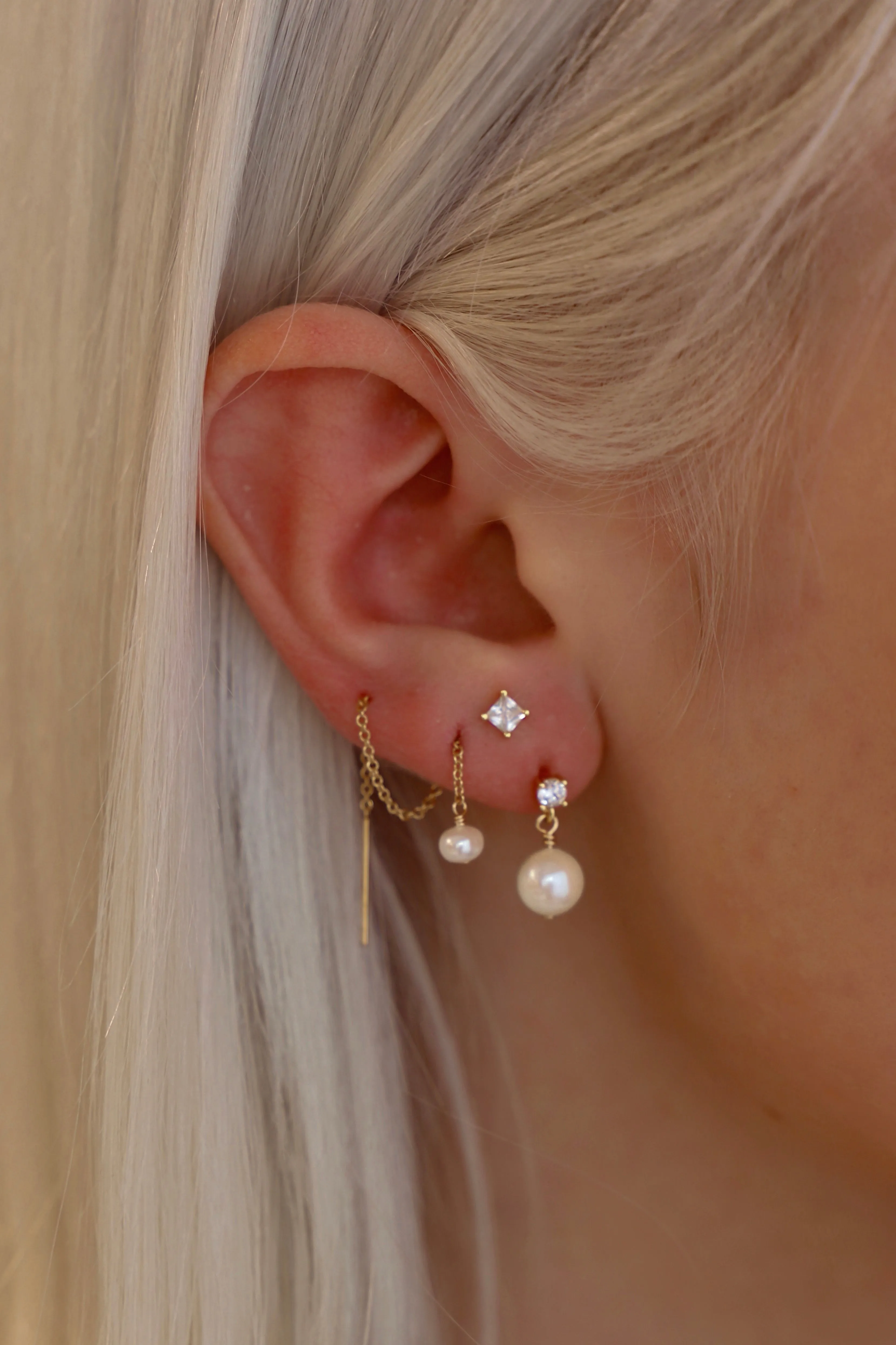 CZ PEARL DROP EARRINGS