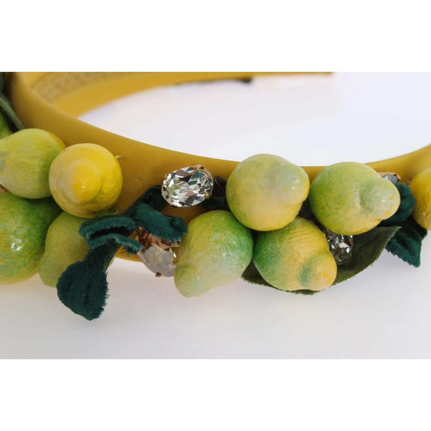 Dolce & Gabbana Exquisite Silk Crystal Lemon Headband Diadem