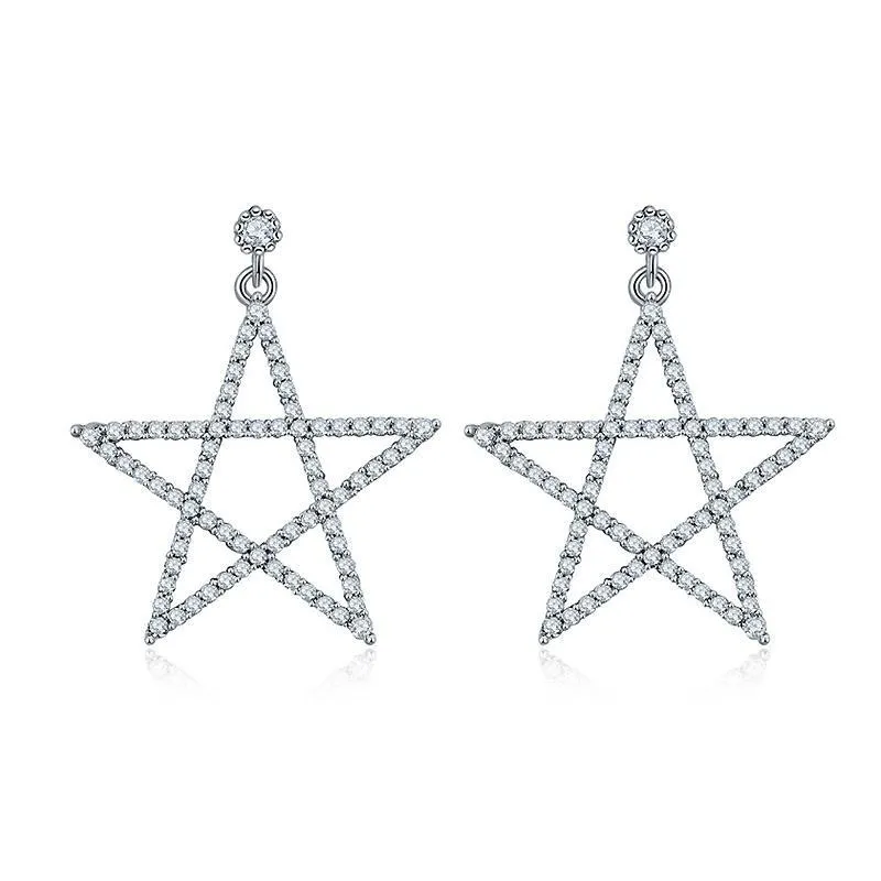 Drop Earrings Star Zirconia