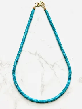 Faceted Heishi Turquoise Necklace