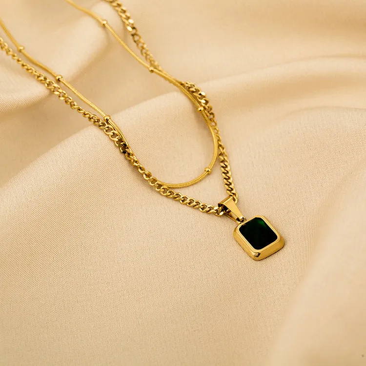 Fashion Geometric  Zircon Pendant Necklace