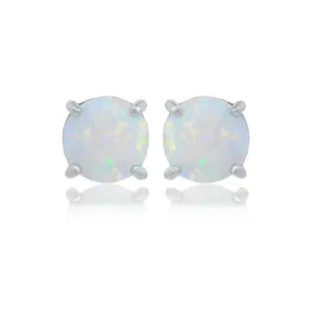 Georgini Opal Glow Stud Earrings - Silver