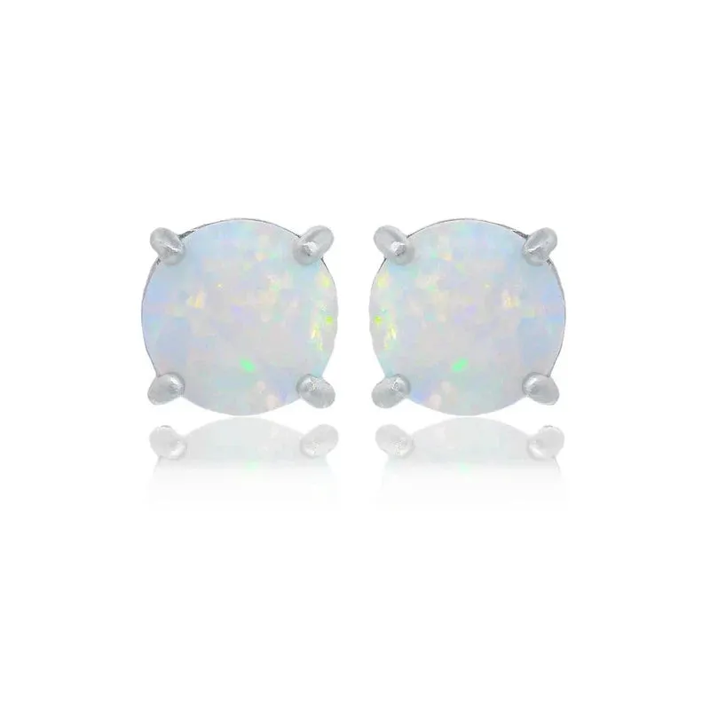 Georgini Opal Glow Stud Earrings - Silver